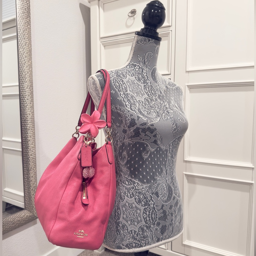 💖 SOLD - Coach Madison Phoebe Pink Leather Hobo Shoulder Bag - Picture 7 of 17